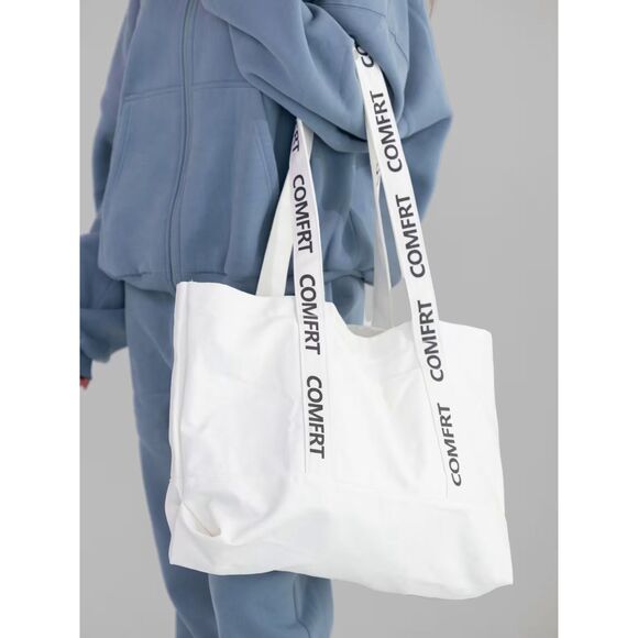 Comfrt Logo Canvas Tote, Cloud White – New/Sealed - Picture 1 of 3